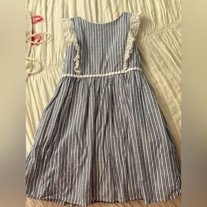 Lilly Pulitzer Madelina Dress Girls 12  Blue White Striped Sleeveless A-Line